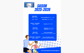 Horaires des entraînements